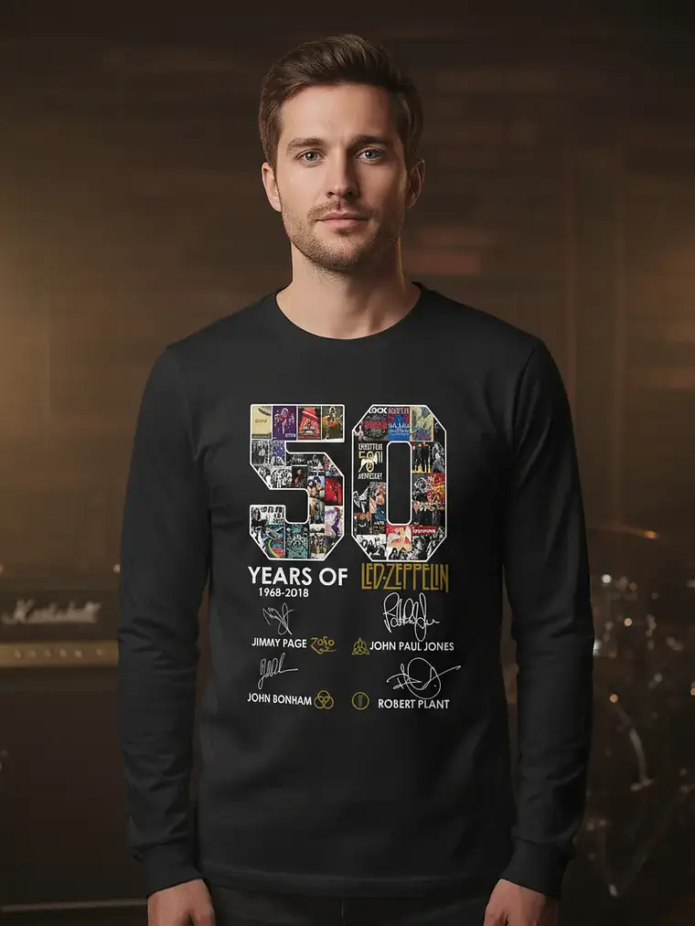 Polera Manga Larga Led Zeppelin - Ver 19 - 50 Years Annivers 1