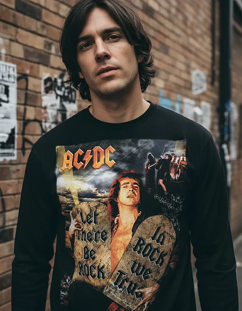Polera Manga Larga Acdc - Ver 12 - Let There Be Rock