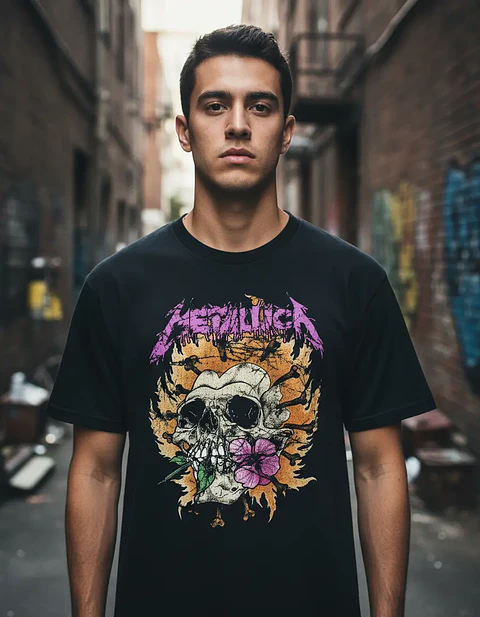 Polera Metallica - Ver 49 - Calavera