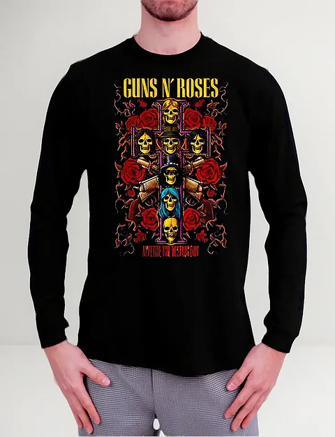 Polera Manga Larga Guns N' Roses - Ver 15 - Appetite For Des
