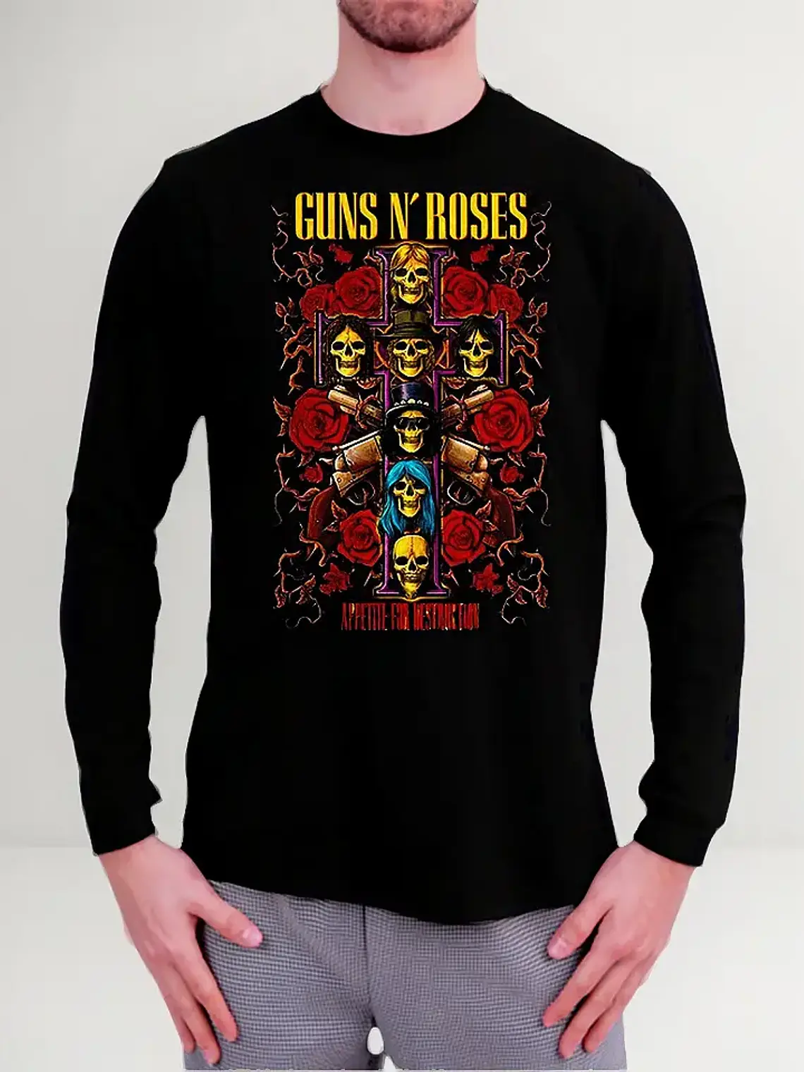 Polera Manga Larga Guns N' Roses - Ver 15 - Appetite For Des 1