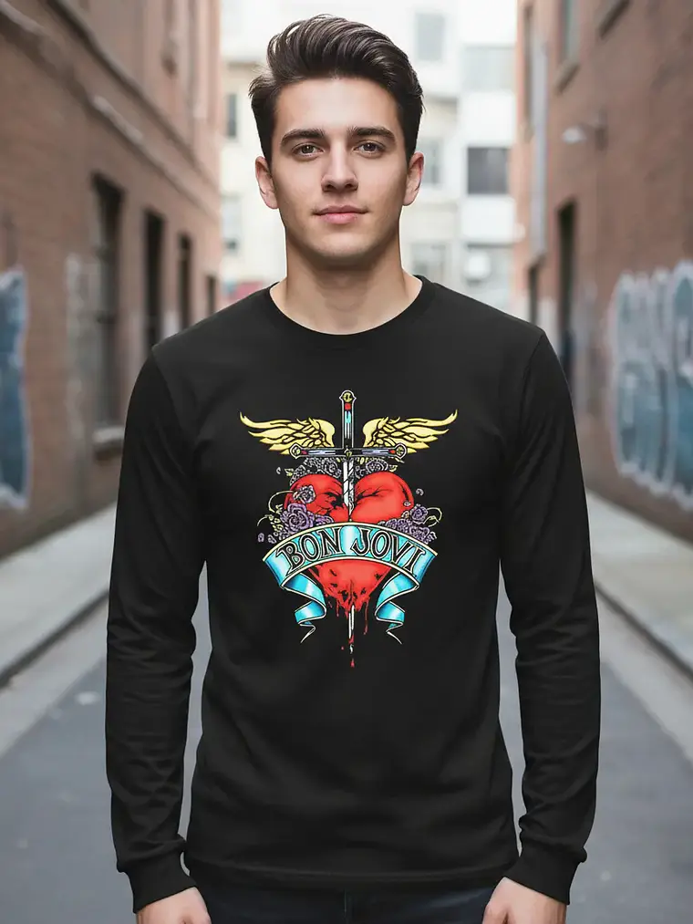 Polera Manga Larga Bon Jovi - Ver 03 - Greatest Hits 1