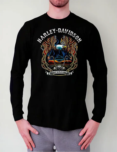 Polera Manga Larga Harley Davidson - Ver 05 - Vale Gamess
