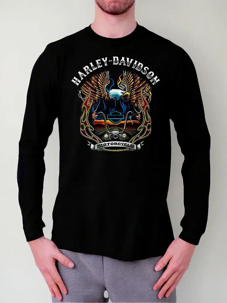 Polera Manga Larga Harley Davidson - Ver 05 - Vale Gamess 1