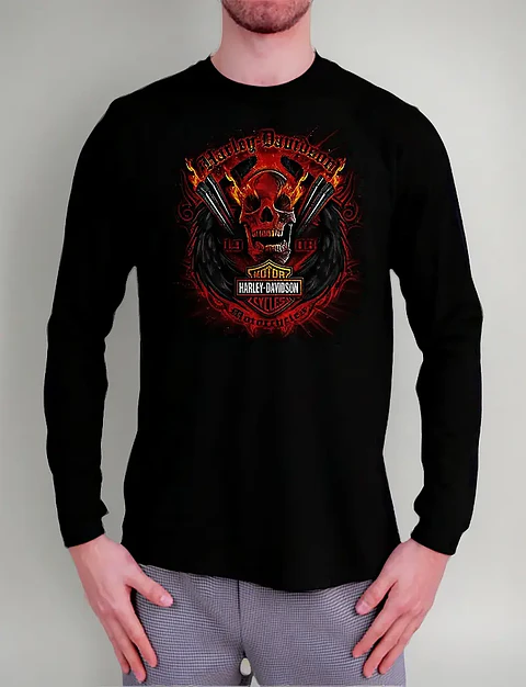 Polera Manga Larga Harley Davidson - Ver 07 - Vale Gamess