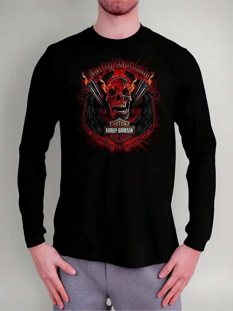 Polera Manga Larga Harley Davidson - Ver 07 - Vale Gamess 1