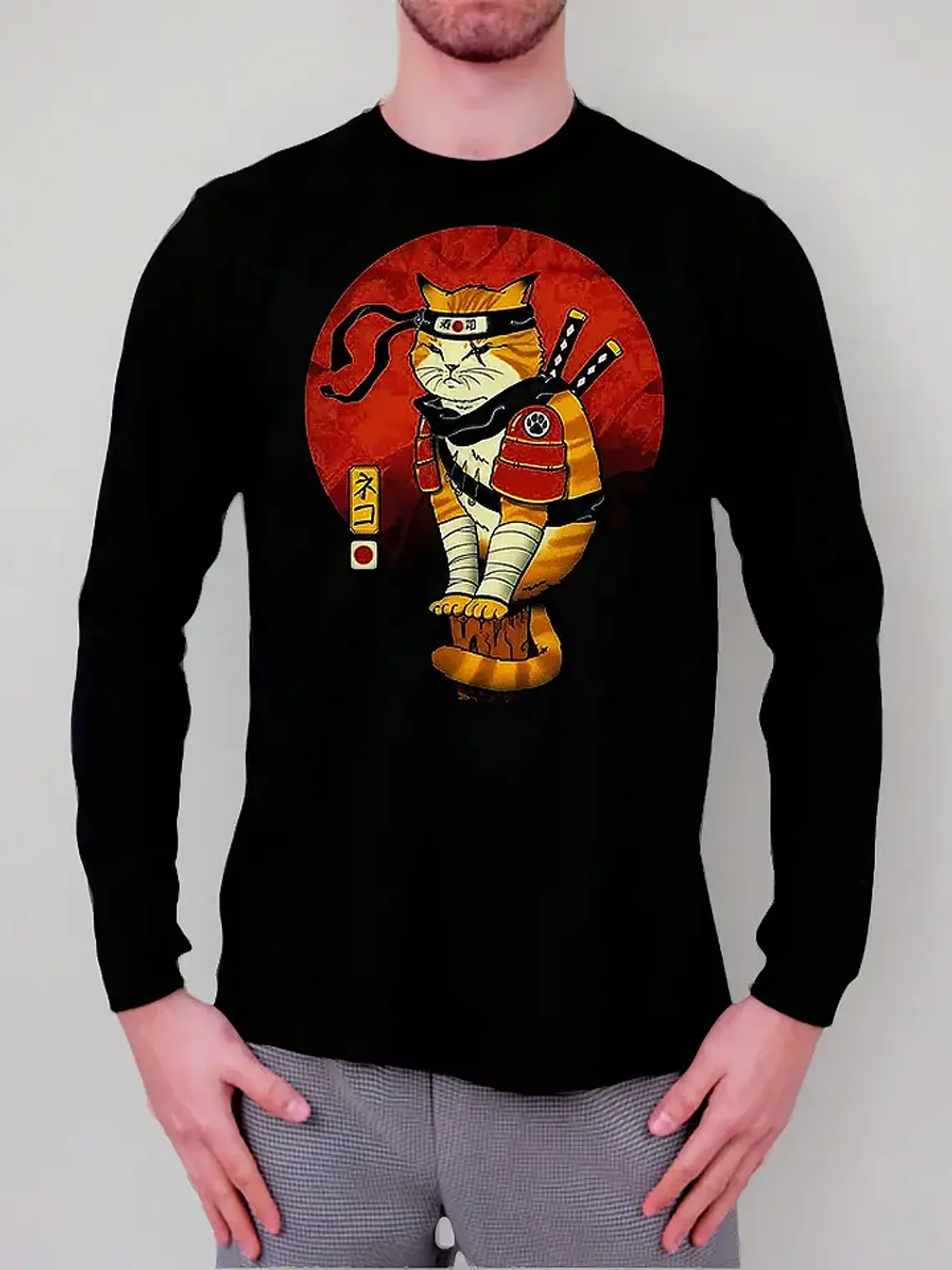 Polera Manga Larga Gato - Ver 06 - Michi - Vale Gamess 1