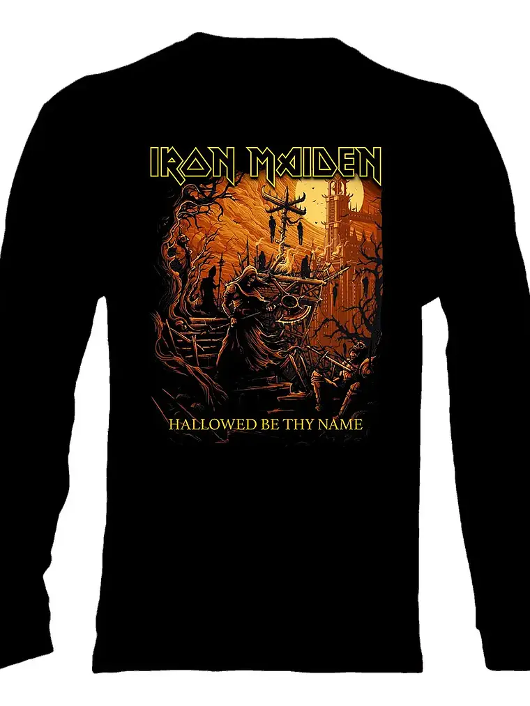 Polera Manga Larga Iron Maiden - Ver 162 - Hallowed Be Thy Name 1