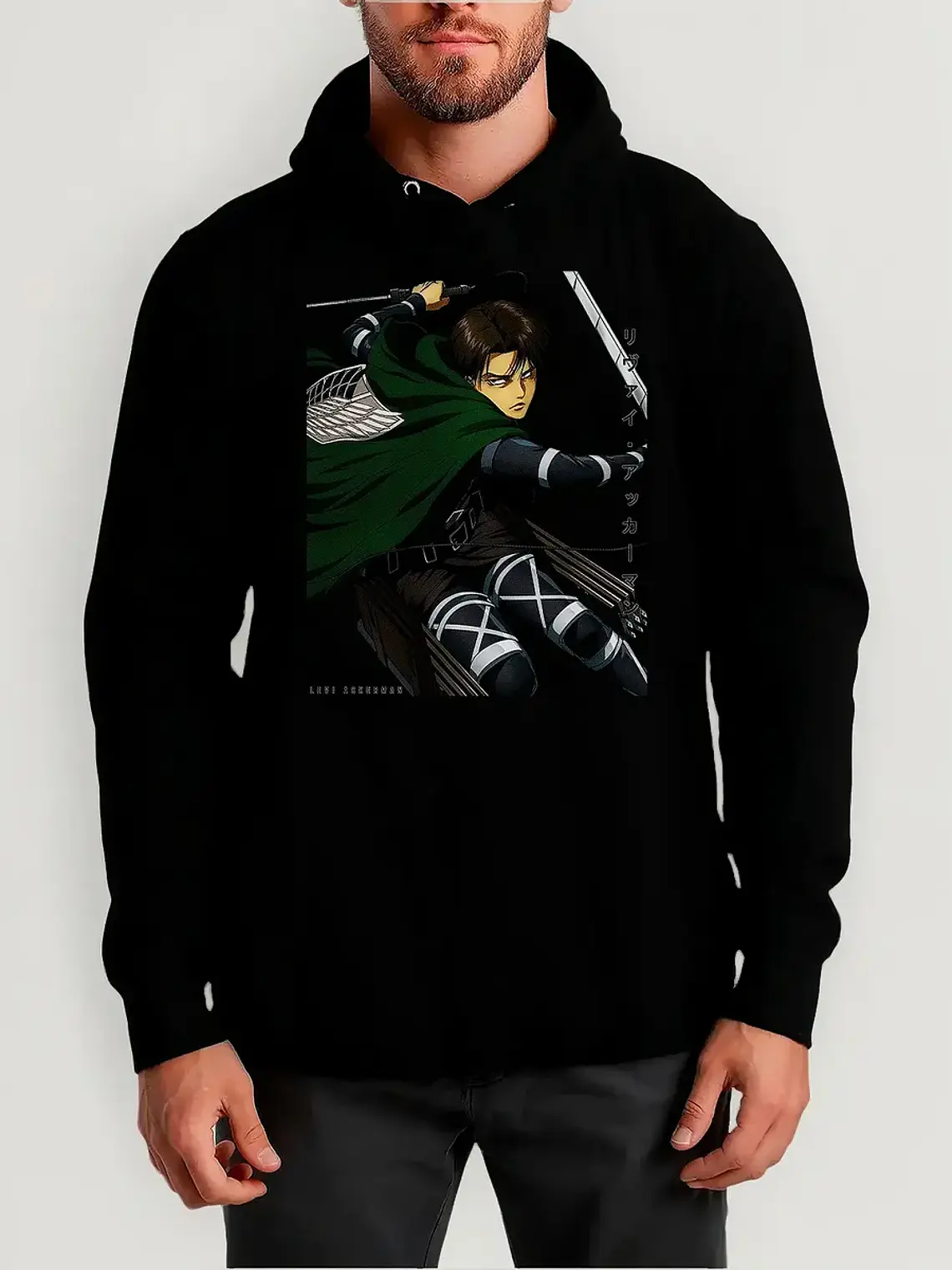 Poleron Shingeki No Kyojin Levi Ackerman - Ataque De Titanes - Todas Las Tallas 1