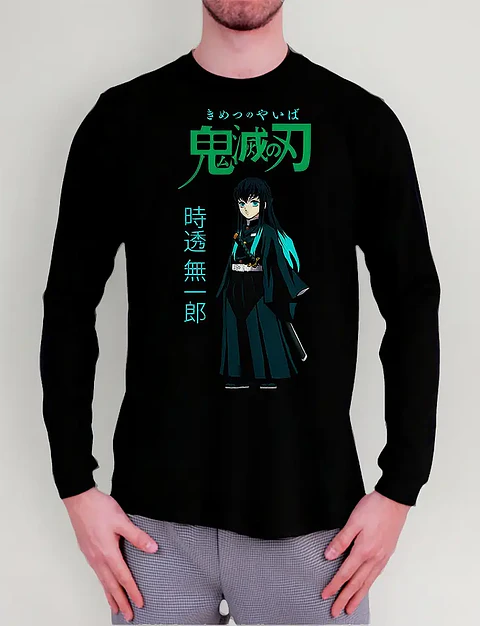 Polera Manga Larga Kimetsu No Yaiba: Demon Slayer - Tokito