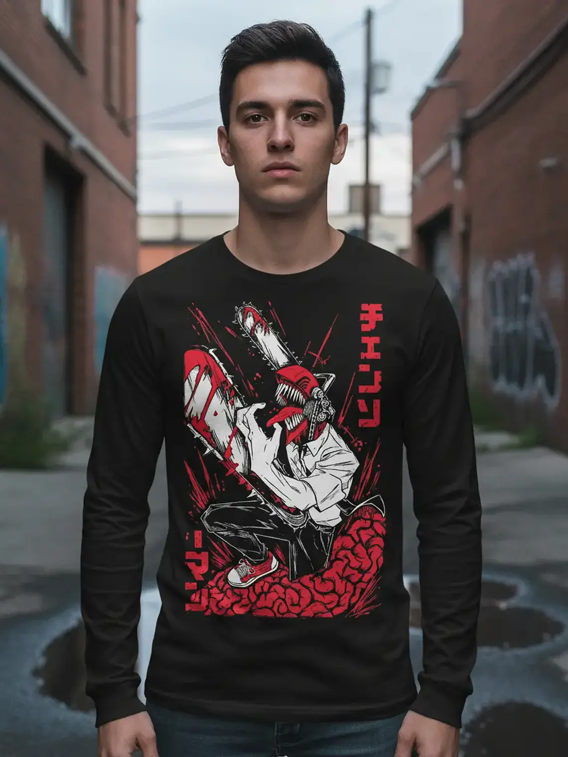 Polera Manga Larga Chainsaw Man - Denji - Vale Gamess 1