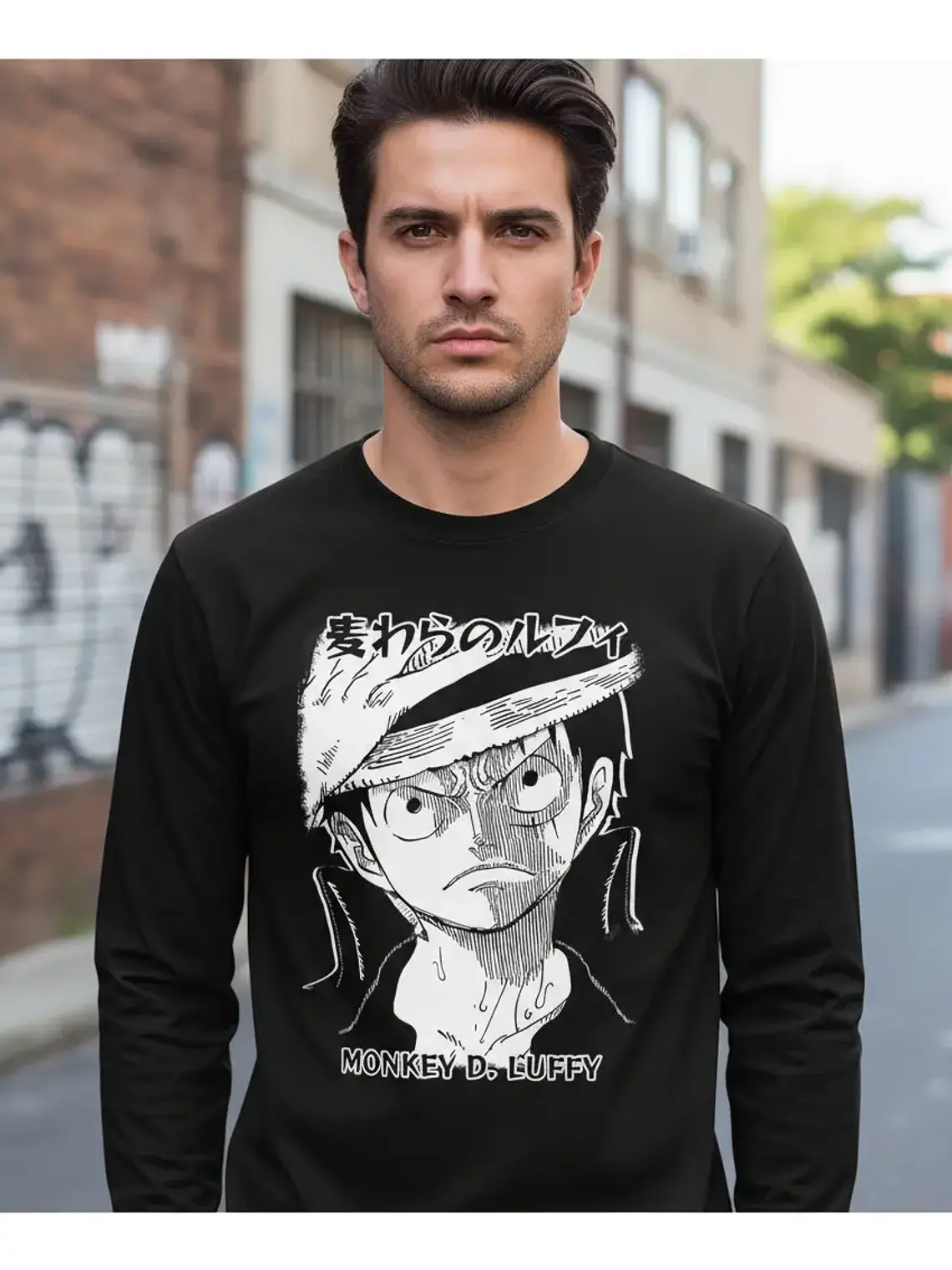 Polera Manga Larga One Piece - Luffy Angry - Vale Gamess 1