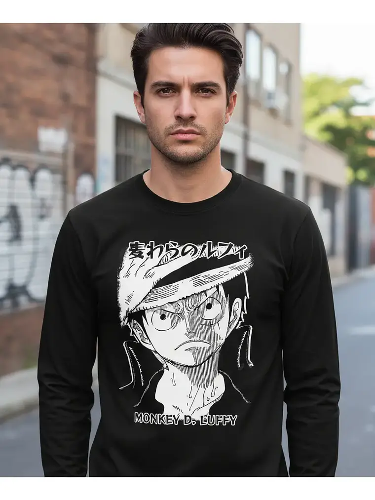 Polera Manga Larga One Piece - Luffy Angry - Vale Gamess 1