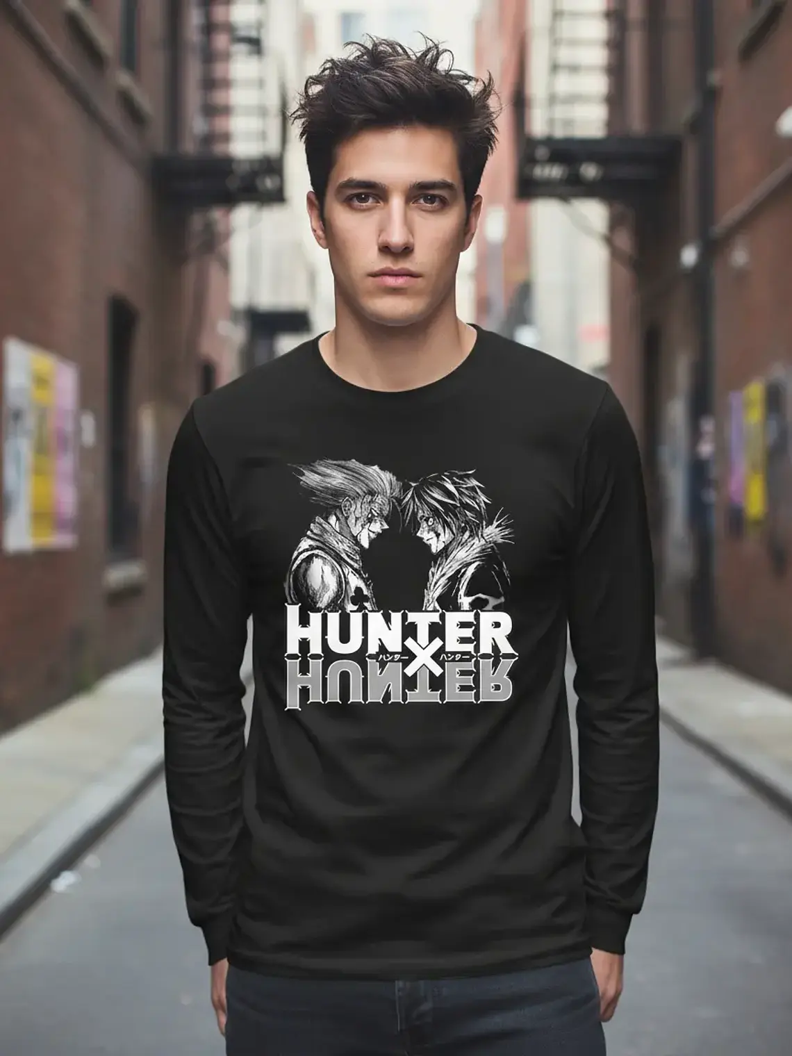 Polera Manga Larga Hunter X Hunter - Hisoka Vs Chrollo Byn 1