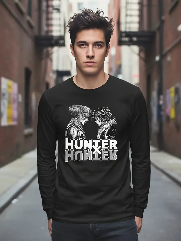 Polera Manga Larga Hunter X Hunter - Hisoka Vs Chrollo Byn 1