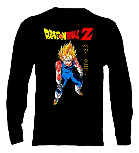 Polera Manga Larga Dragon Ball Z - Vegeta Sayajin Majin