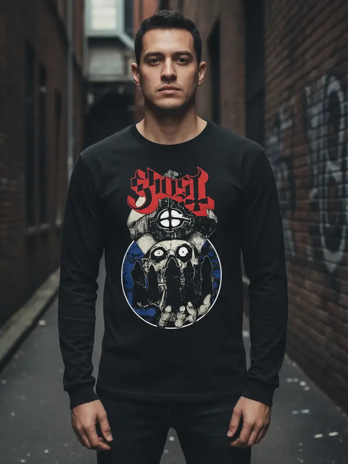 Polera Manga Larga Ghost - Ver 09 - Papa Emeritus 1