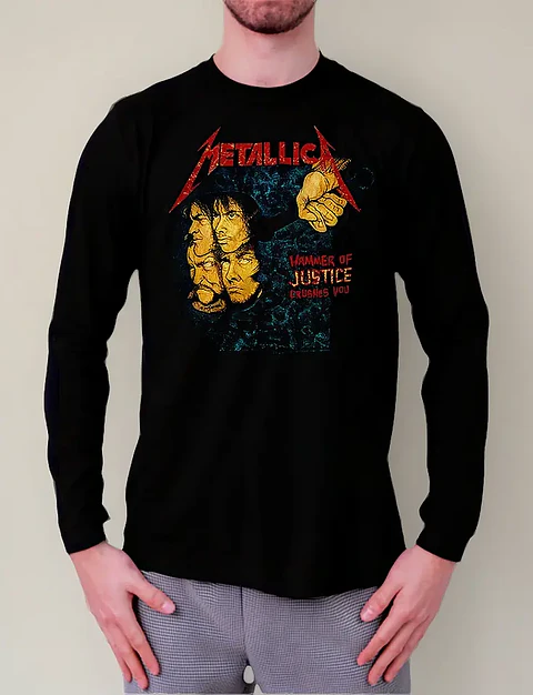Polera Manga Larga Metallica - Ver 09 - Hammer Of Justice