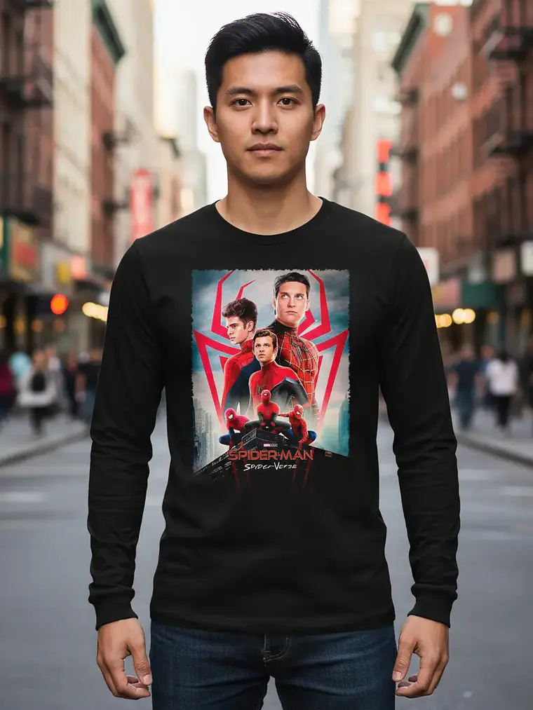 Polera Manga Larga Spiderman - Ver 05 - Spider Verse 1