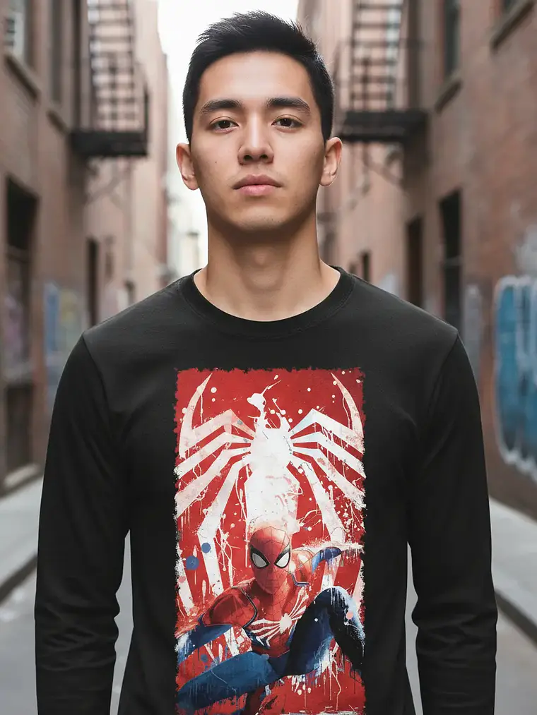 Polera Manga Larga Spiderman - Ver 06 - Vale Gamess 1