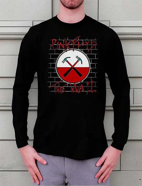 Polera Manga Larga Pink Floyd - Ver 13 - The Wall