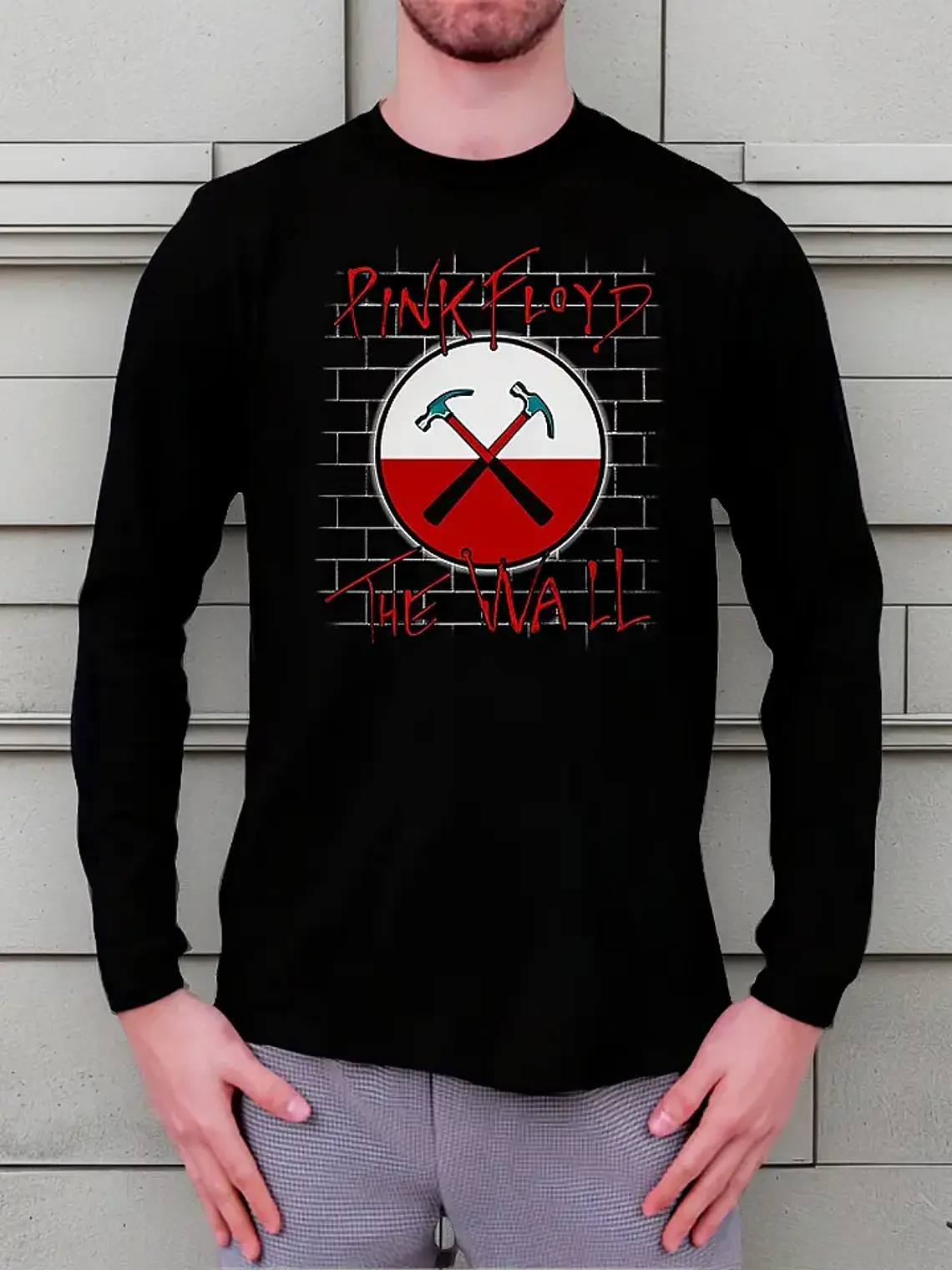 Polera Manga Larga Pink Floyd - Ver 13 - The Wall 1