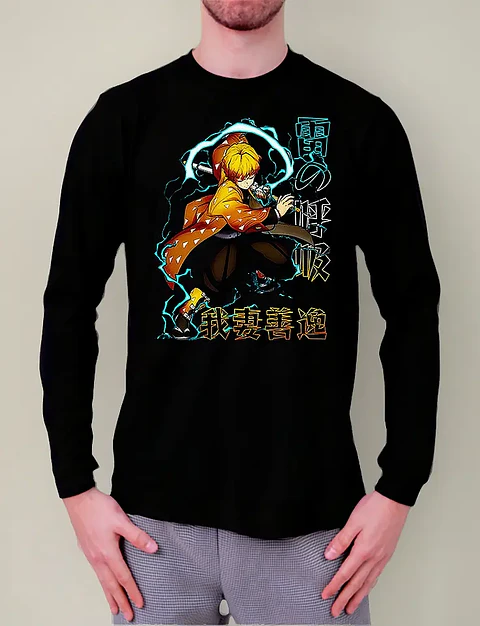 Polera Manga Larga Kimetsu No Y; Demon Slayer - Ver 03