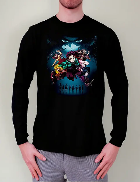 Polera Manga Larga Kimetsu No Y; Demon Slayer - Ver 01