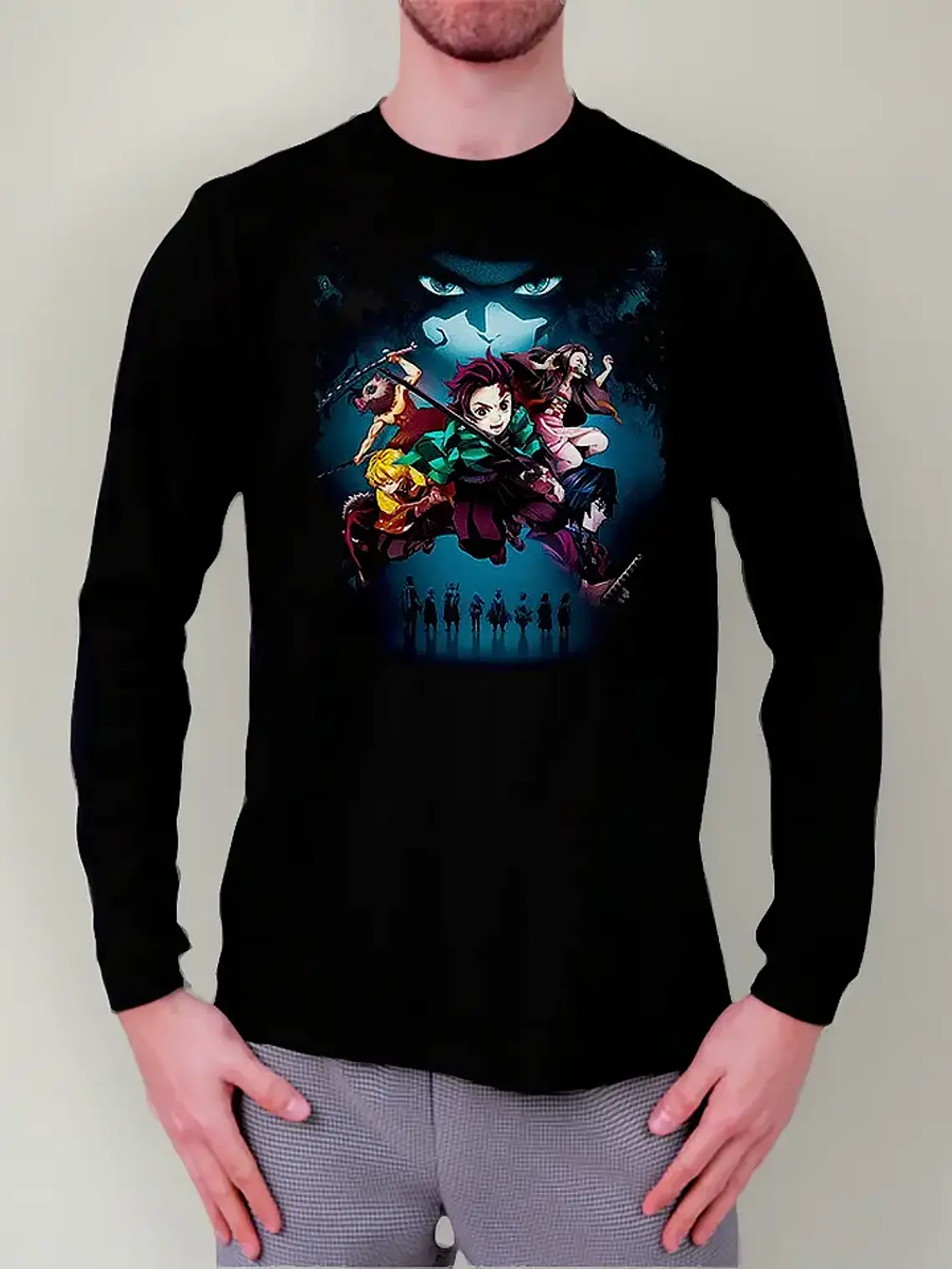 Polera Manga Larga Kimetsu No Y; Demon Slayer - Ver 01 1