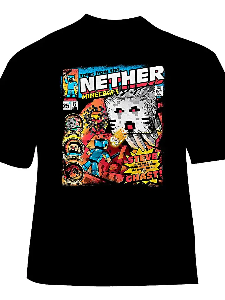 Polera Minecraft - Ver 02 - Vale Gamess 1