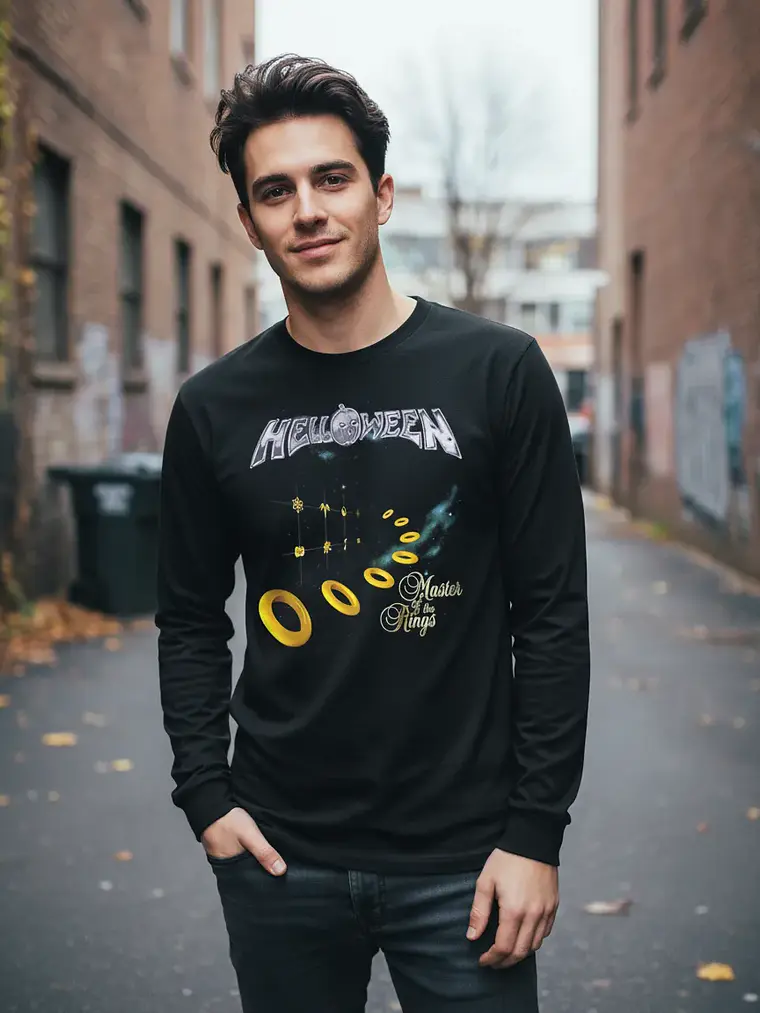 Polera Manga Larga Helloween - Ver 34 - Master Of The Rings 1