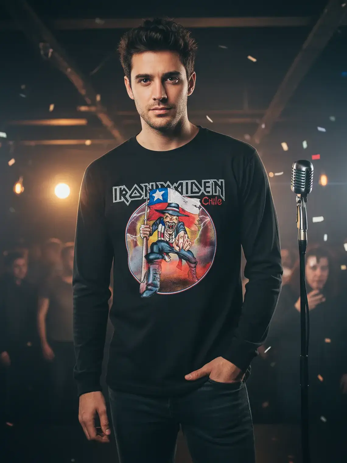 Polera Manga Larga Iron Maiden - Ver 38 - Chile 1