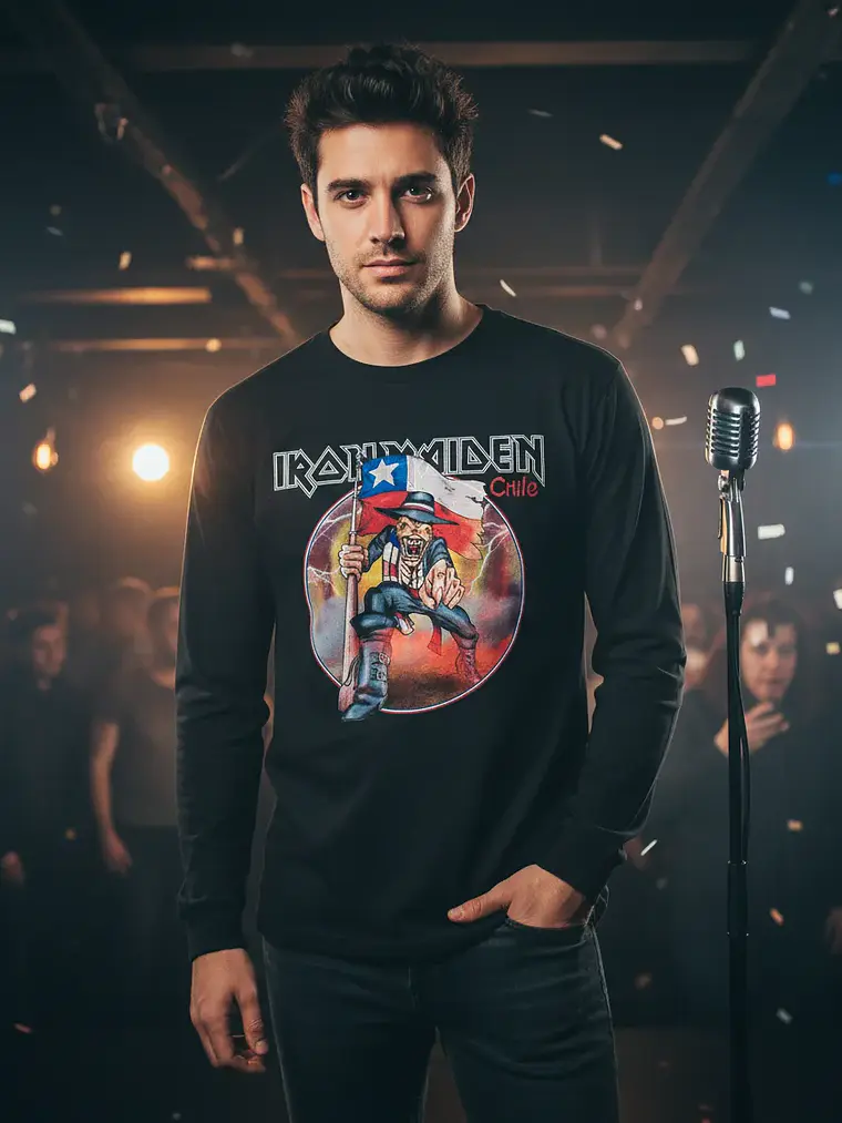 Polera Manga Larga Iron Maiden - Ver 38 - Chile 1