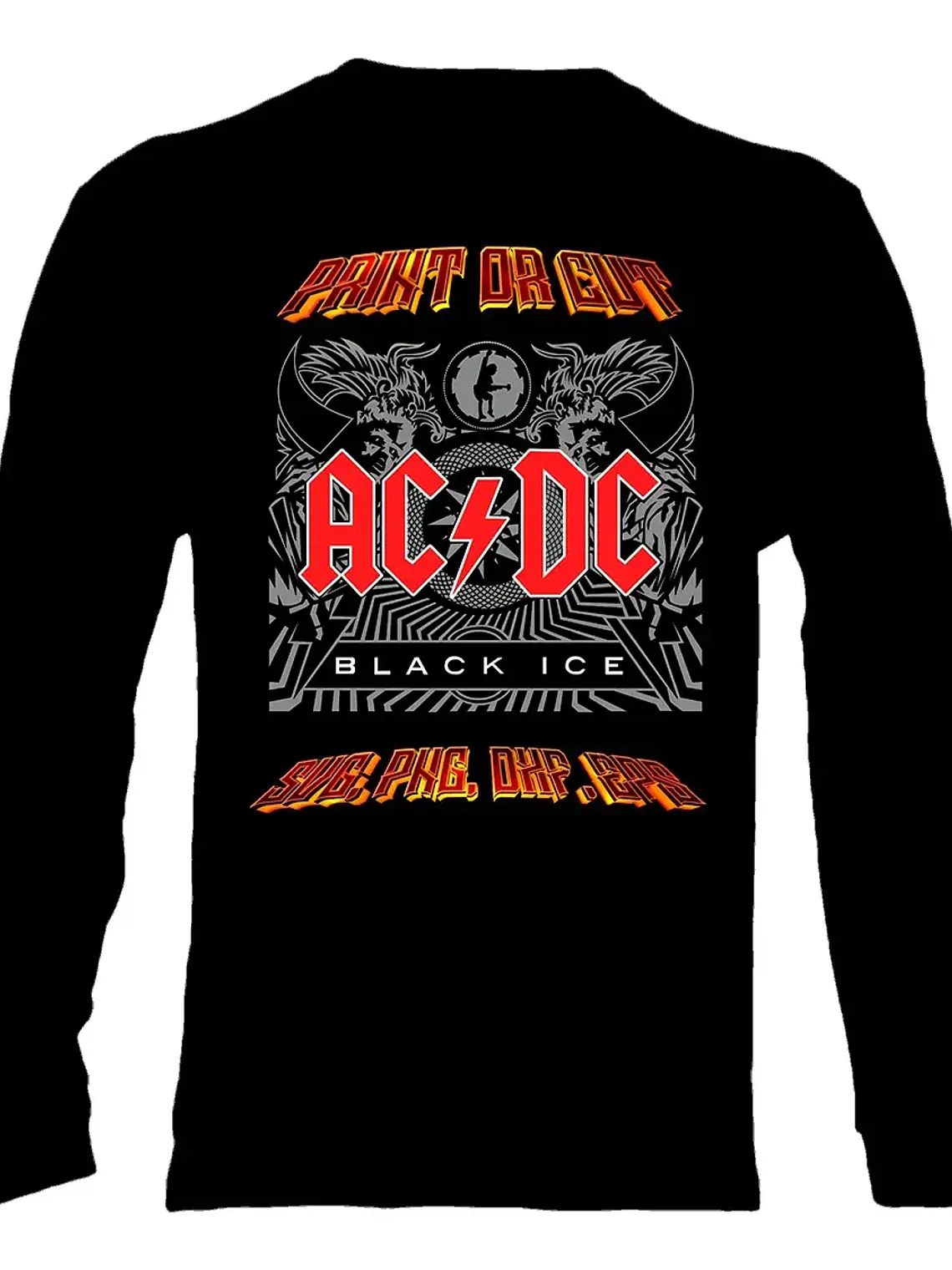 Polera Manga Larga Acdc - Ver 13 - Black Ice 1