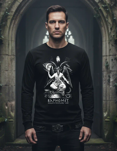 Polera Manga Larga Baphomet - Ver 12 - Vale Gamess