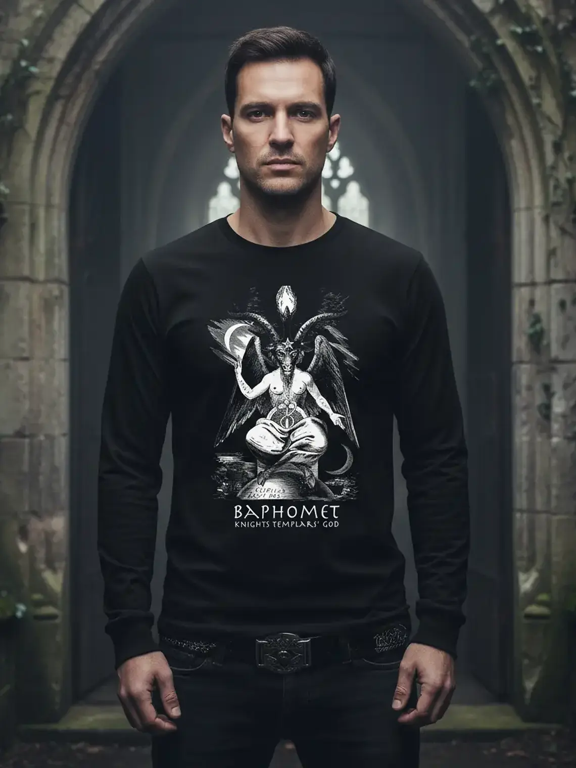 Polera Manga Larga Baphomet - Ver 12 - Vale Gamess 1