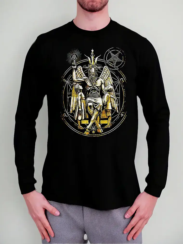 Polera Manga Larga Baphomet - Ver 02 - Vale Gamess 1