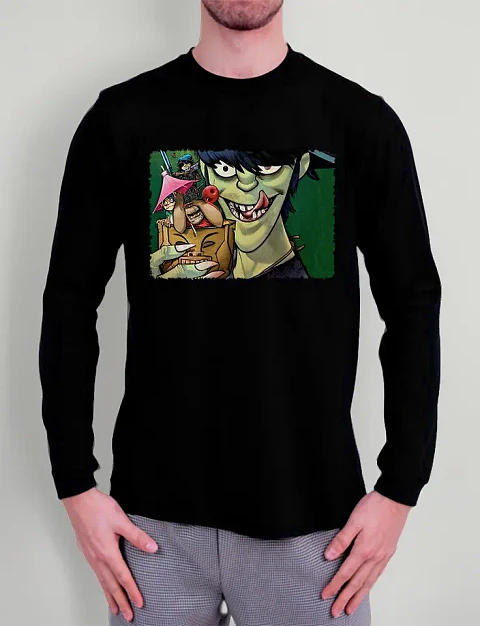 Polera Manga Larga Gorillaz - Ver 19 - Vale Gamess