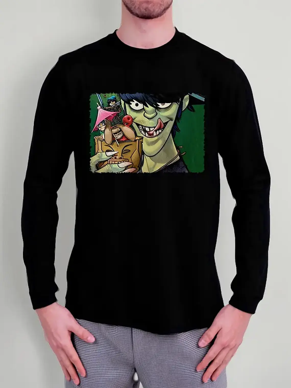 Polera Manga Larga Gorillaz - Ver 19 - Vale Gamess 1