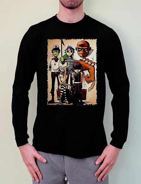 Polera Manga Larga Gorillaz - Ver 07 - Vale Gamess