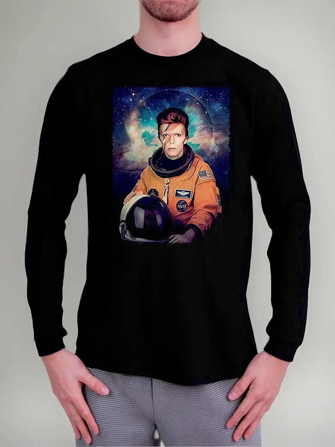 Polera Manga Larga David Bowie - Ver 07 - Vale Gamess 1