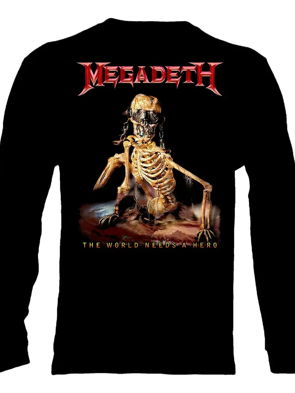Polera Manga Larga Megadeth - The World Needs A Hero 1