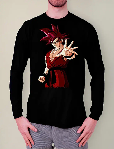 Polera Manga Larga Dragon Ball Super - Goku God - Ver 03