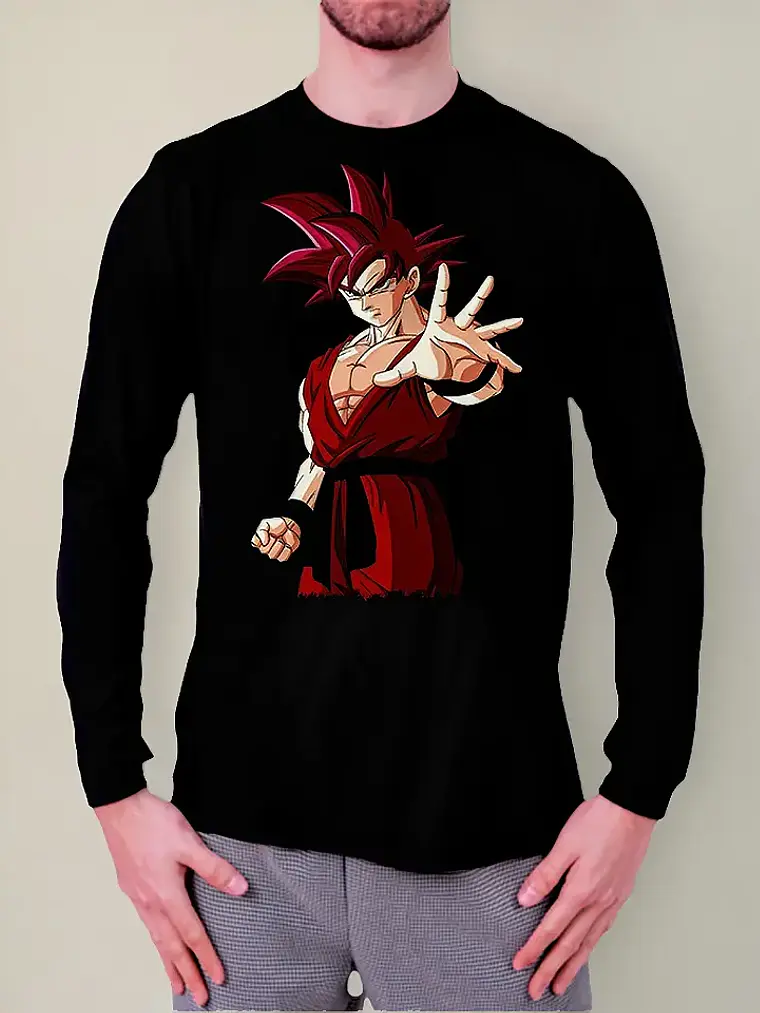 Polera Manga Larga Dragon Ball Super - Goku God - Ver 03 1