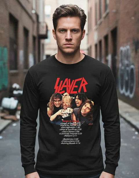 Polera Manga Larga Slayer - Ver 30 - Reign In Blood