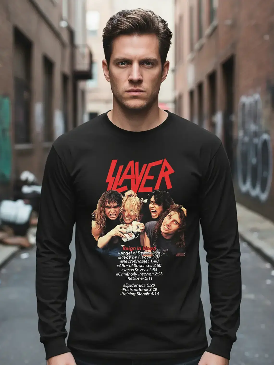 Polera Manga Larga Slayer - Ver 30 - Reign In Blood 1