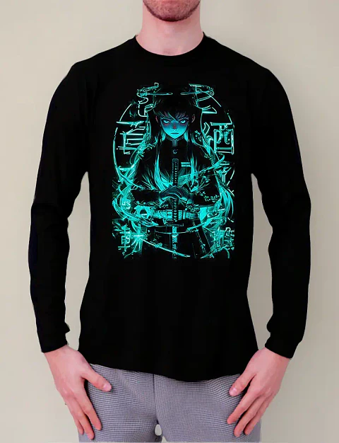 Polera Manga Larga Kimetsu No Yaiba Neon - Ver 07 - Tokito
