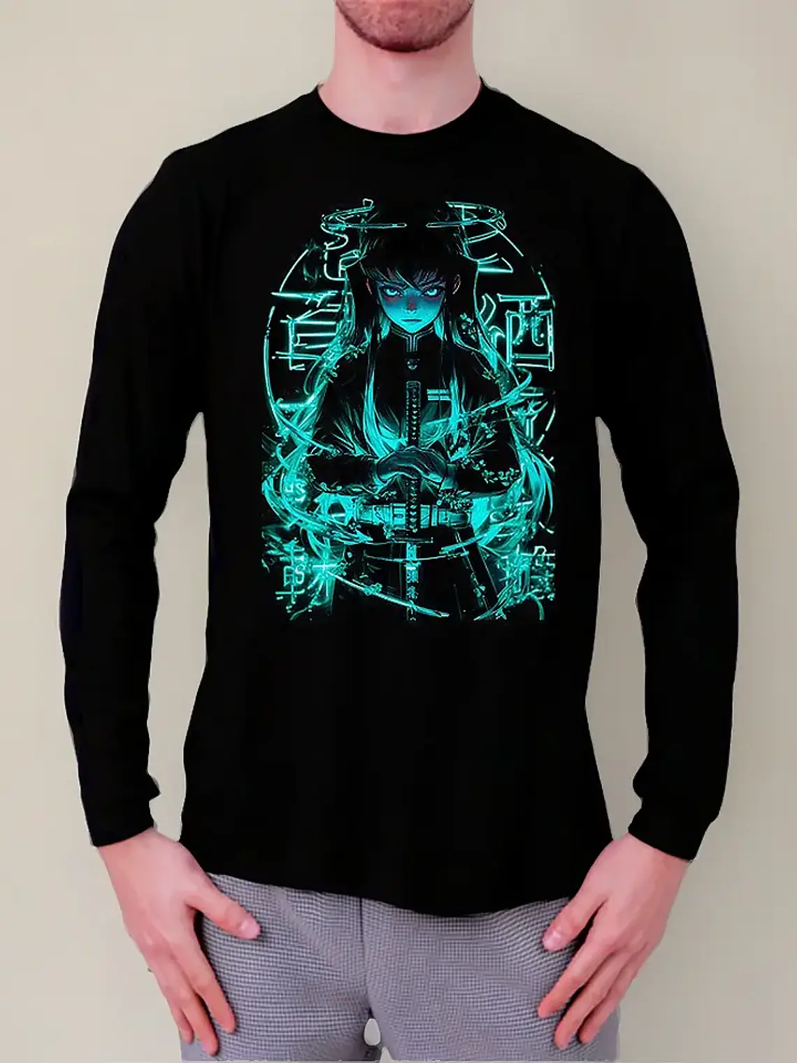 Polera Manga Larga Kimetsu No Yaiba Neon - Ver 07 - Tokito 1