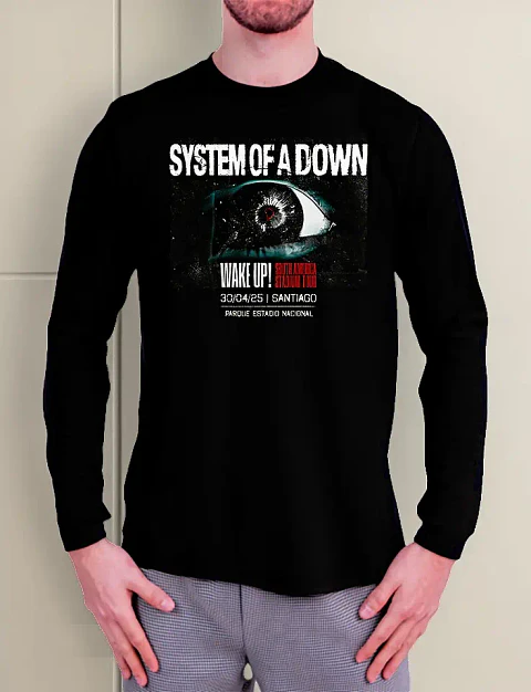 Polera Manga Larga System Of A Down - Ver 01 - Chile 2025