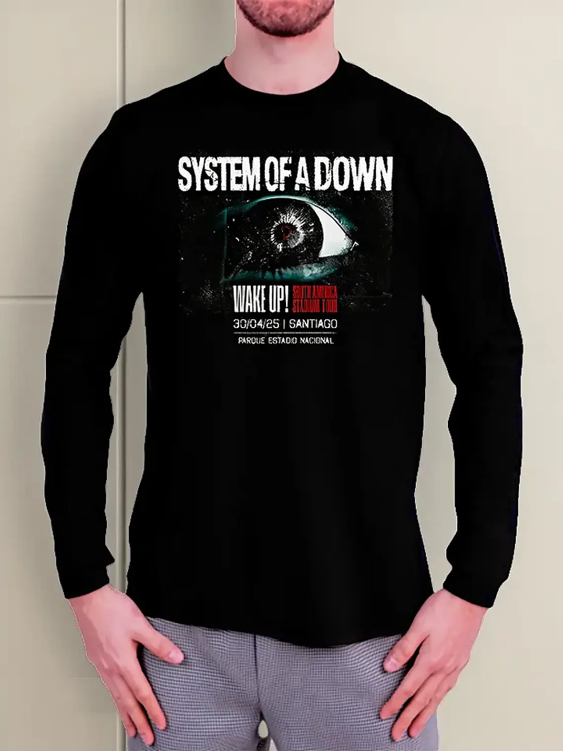 Polera Manga Larga System Of A Down - Ver 01 - Chile 2025 1